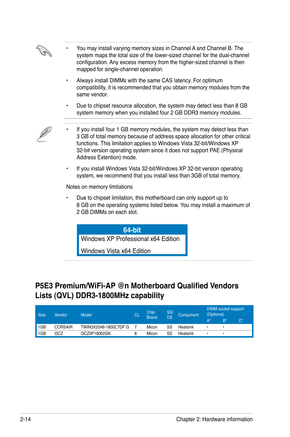 Asus P5E3 Premium/WiFi-AP@n User Manual | Page 40 / 198