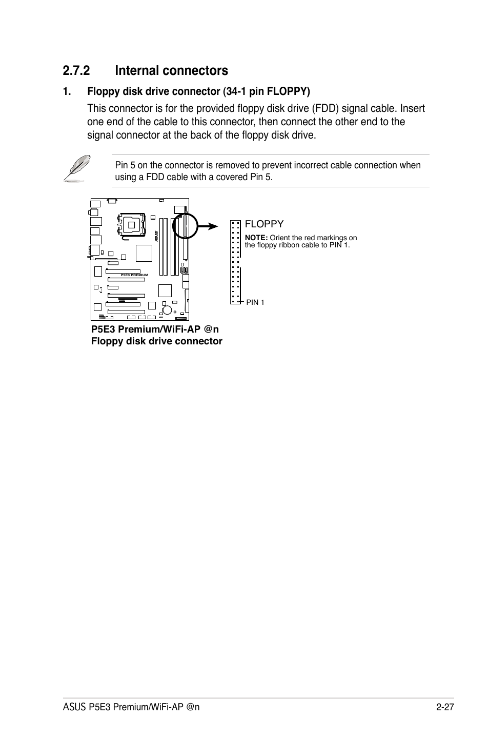 2 internal connectors | Asus P5E3 Premium/WiFi-AP@n User Manual | Page 53 / 198