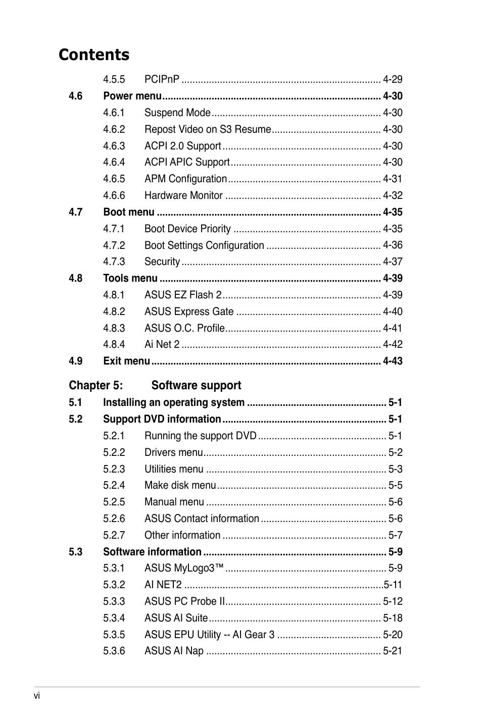 Asus P5E3 Premium/WiFi-AP@n User Manual | Page 6 / 198
