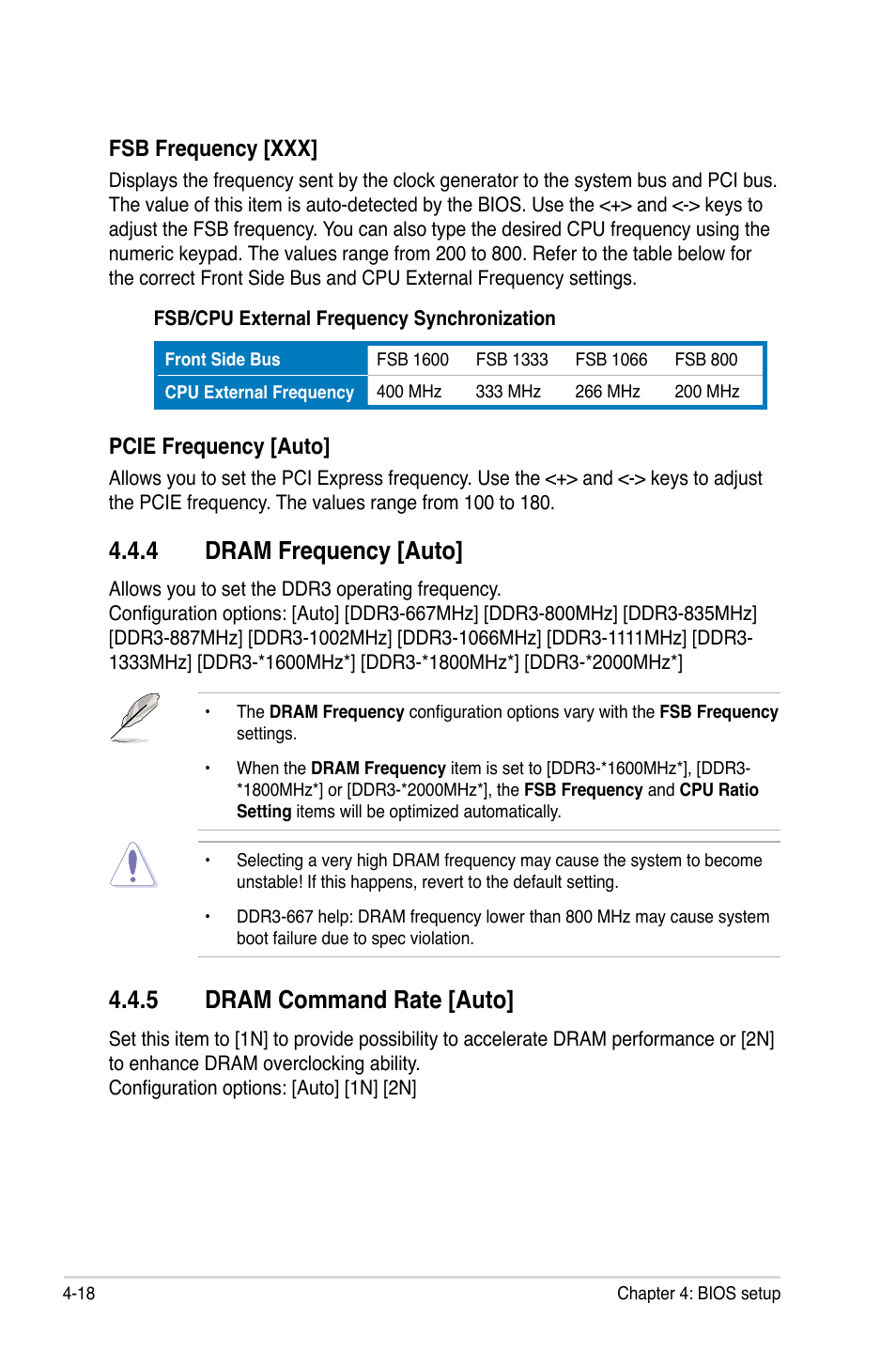 5 dram command rate [auto, 4 dram frequency [auto | Asus P5E3 Premium/WiFi-AP@n User Manual | Page 90 / 198