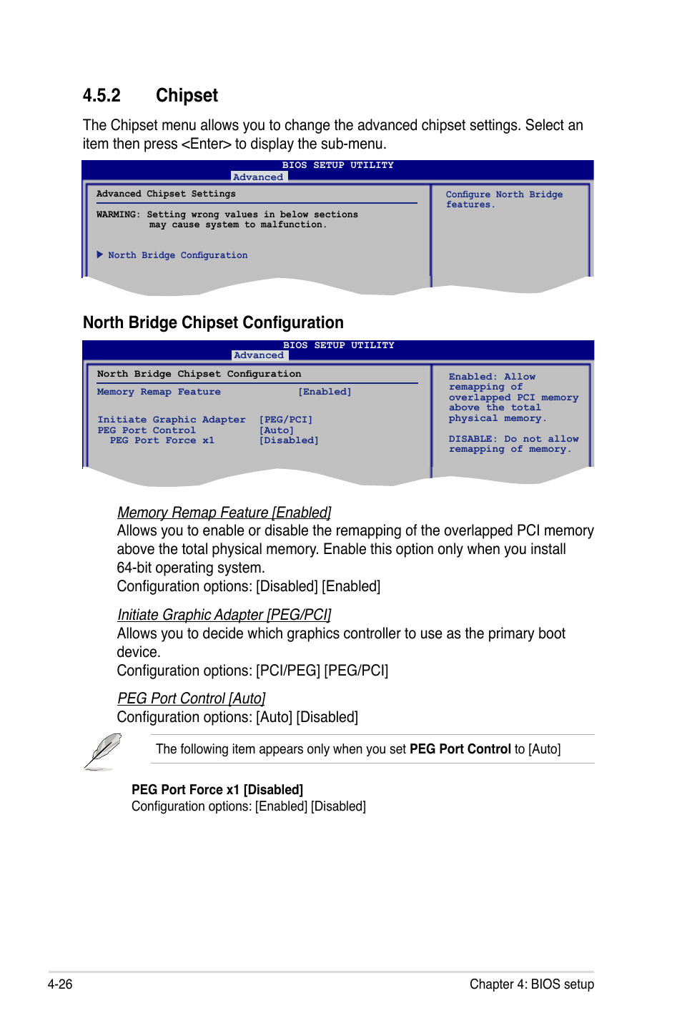 2 chipset, North bridge chipset configuration | Asus P5E3 Premium/WiFi-AP@n User Manual | Page 98 / 198