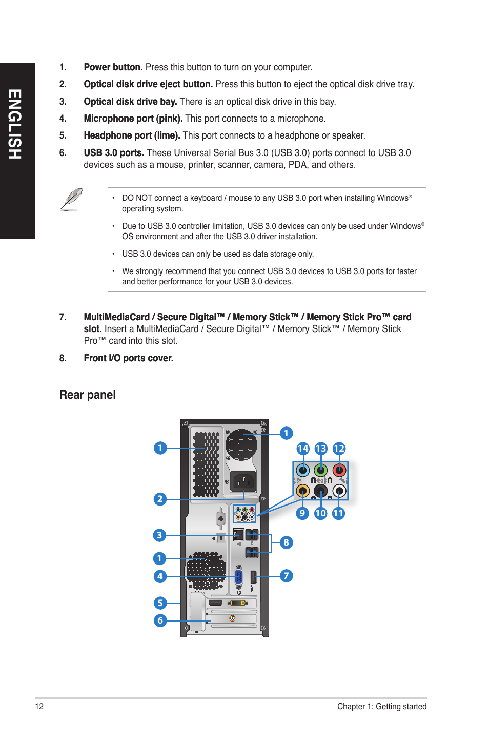 En gl is h en gl is h en gl is h en gl is h | Asus CP6230 User Manual | Page 12 / 70