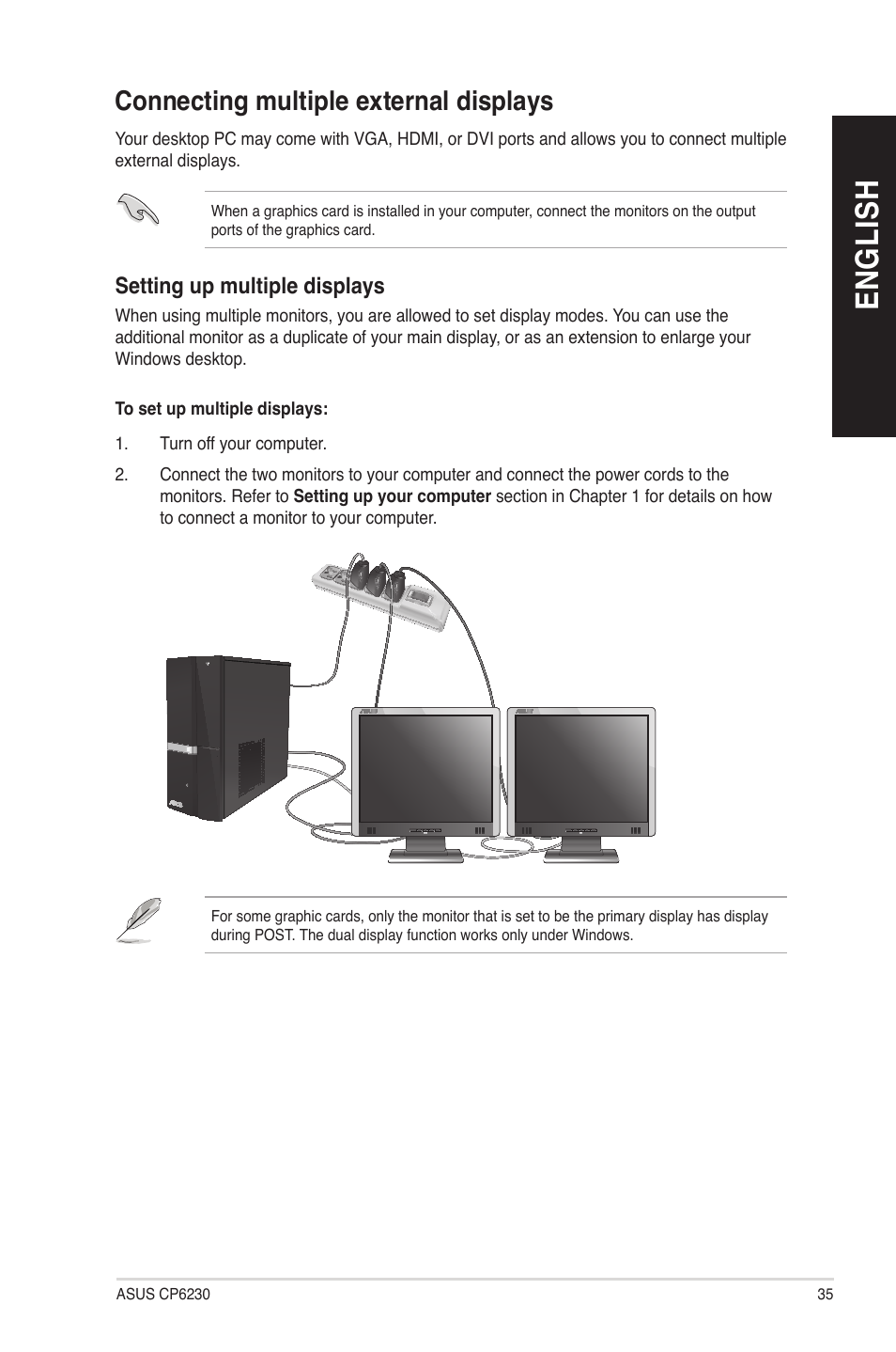 Connecting multiple external displays, En gl is h en gl is h | Asus CP6230 User Manual | Page 35 / 70