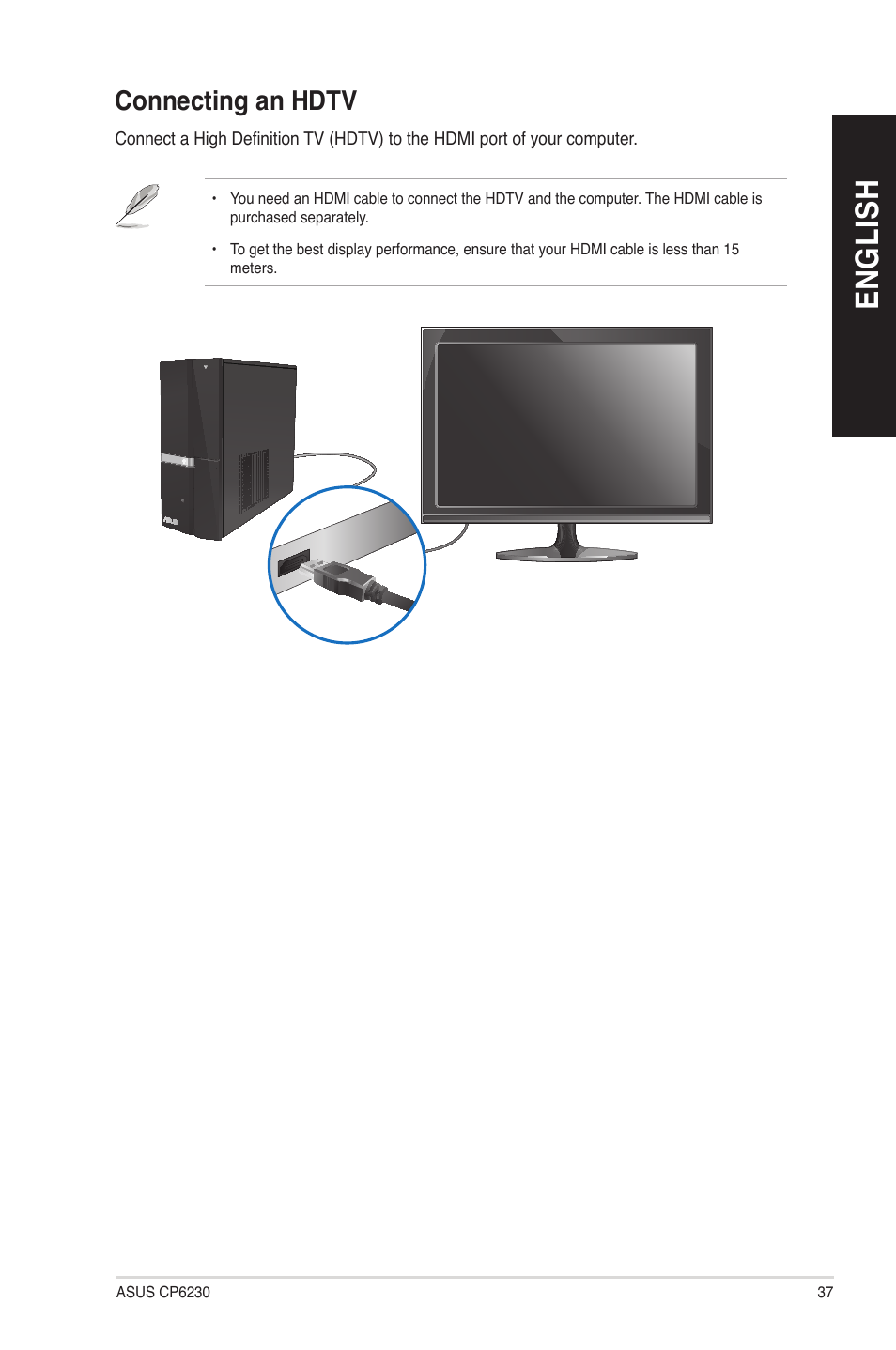 Connecting an hdtv, En gl is h en gl is h | Asus CP6230 User Manual | Page 37 / 70