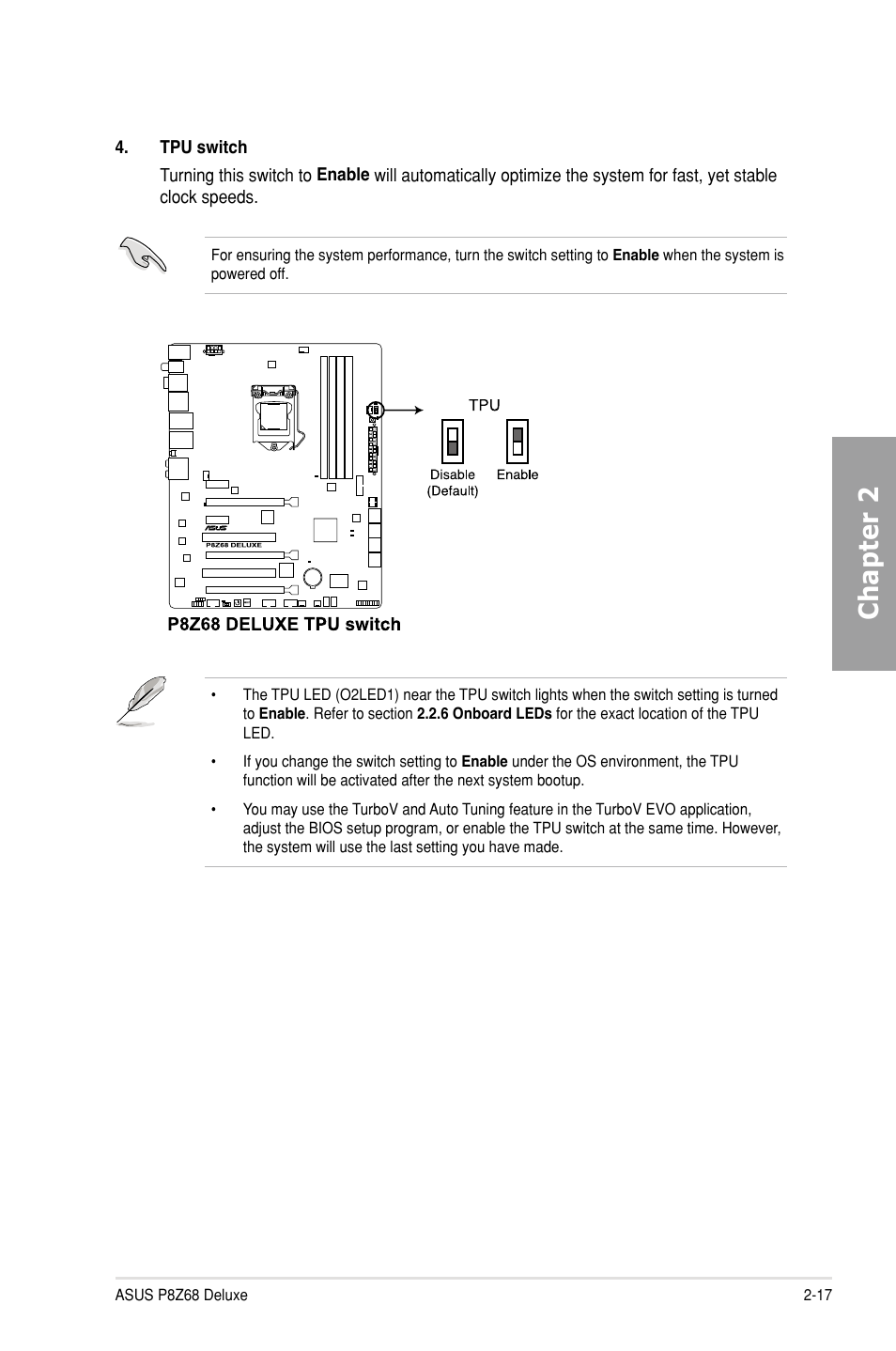 Chapter 2 | Asus P8Z68 DELUXE User Manual | Page 35 / 146