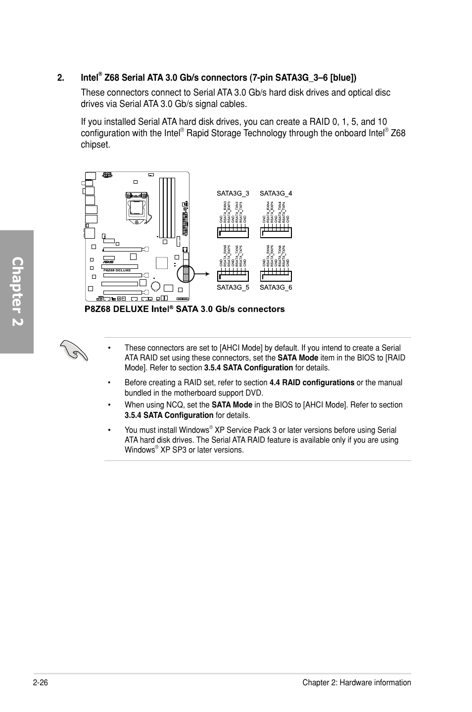 Chapter 2 | Asus P8Z68 DELUXE User Manual | Page 44 / 146