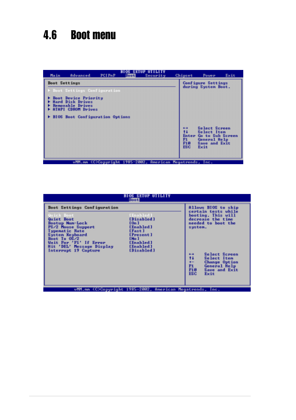 6 boot menu, 1 boot settings configuration | Asus AW1500-I5 User Manual | Page 76 / 116