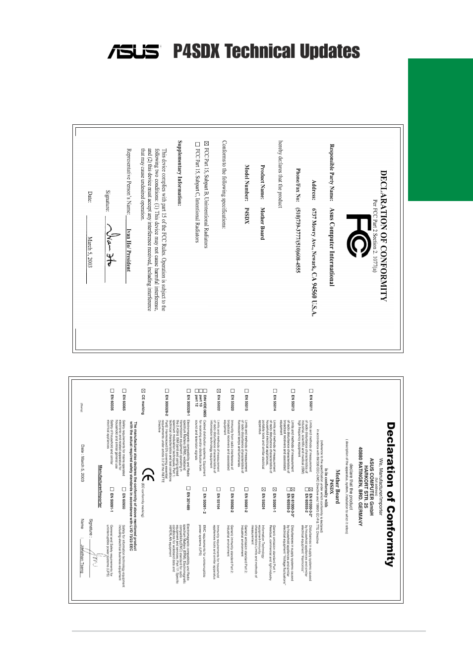 Asus P4SDX User Manual | 2 pages