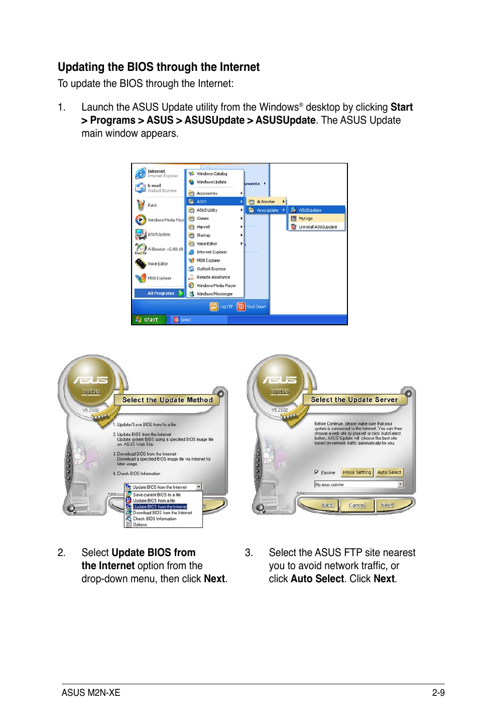 Updating the bios through the internet | Asus M2N-XE User Manual | Page 51 / 90