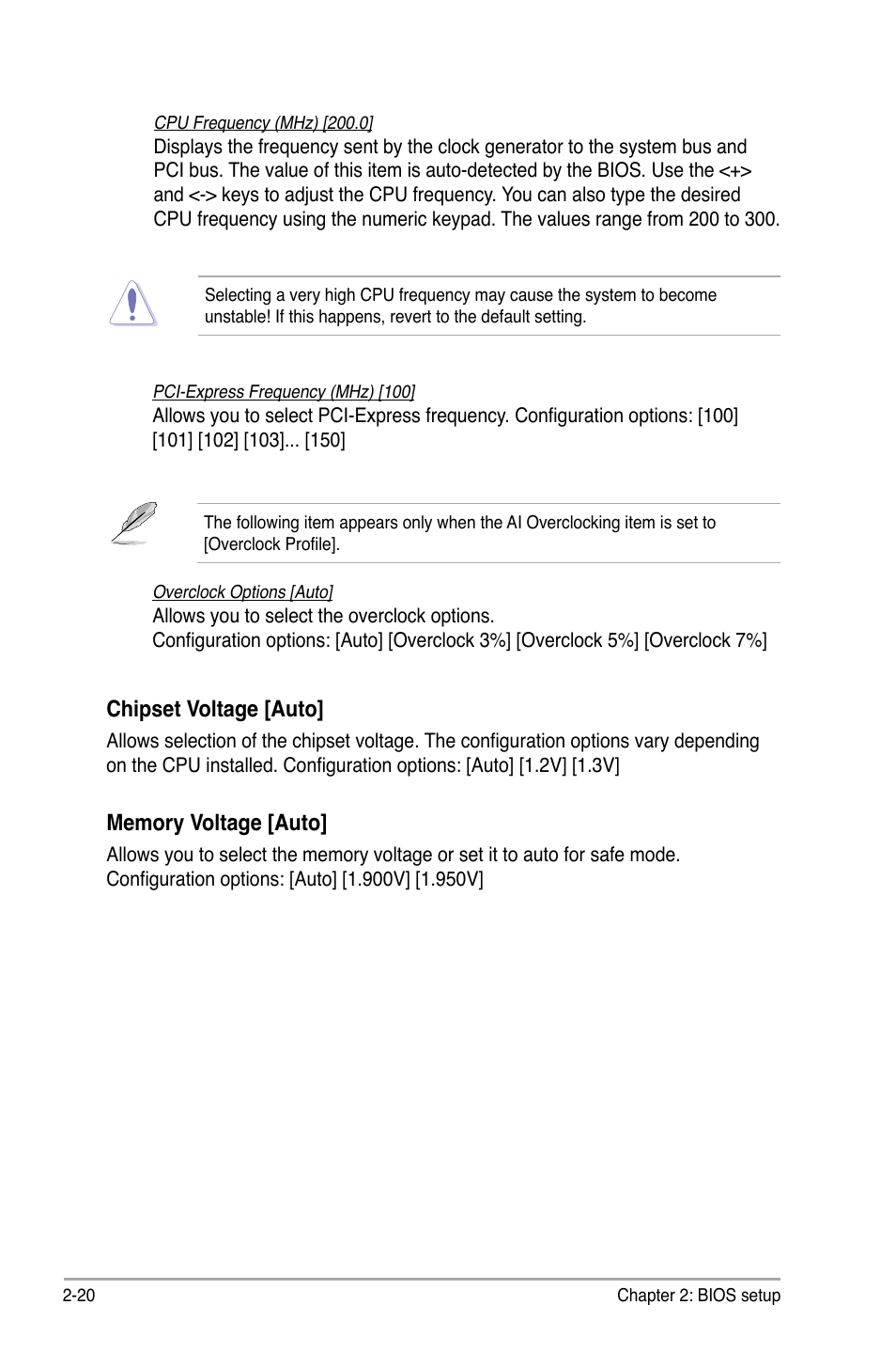 Chipset voltage [auto | Asus M2N-XE User Manual | Page 62 / 90