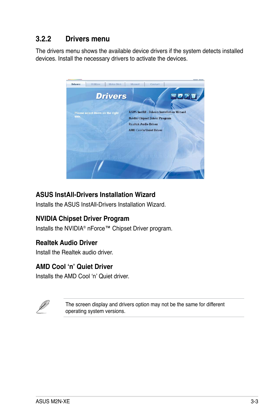 2 drivers menu | Asus M2N-XE User Manual | Page 83 / 90