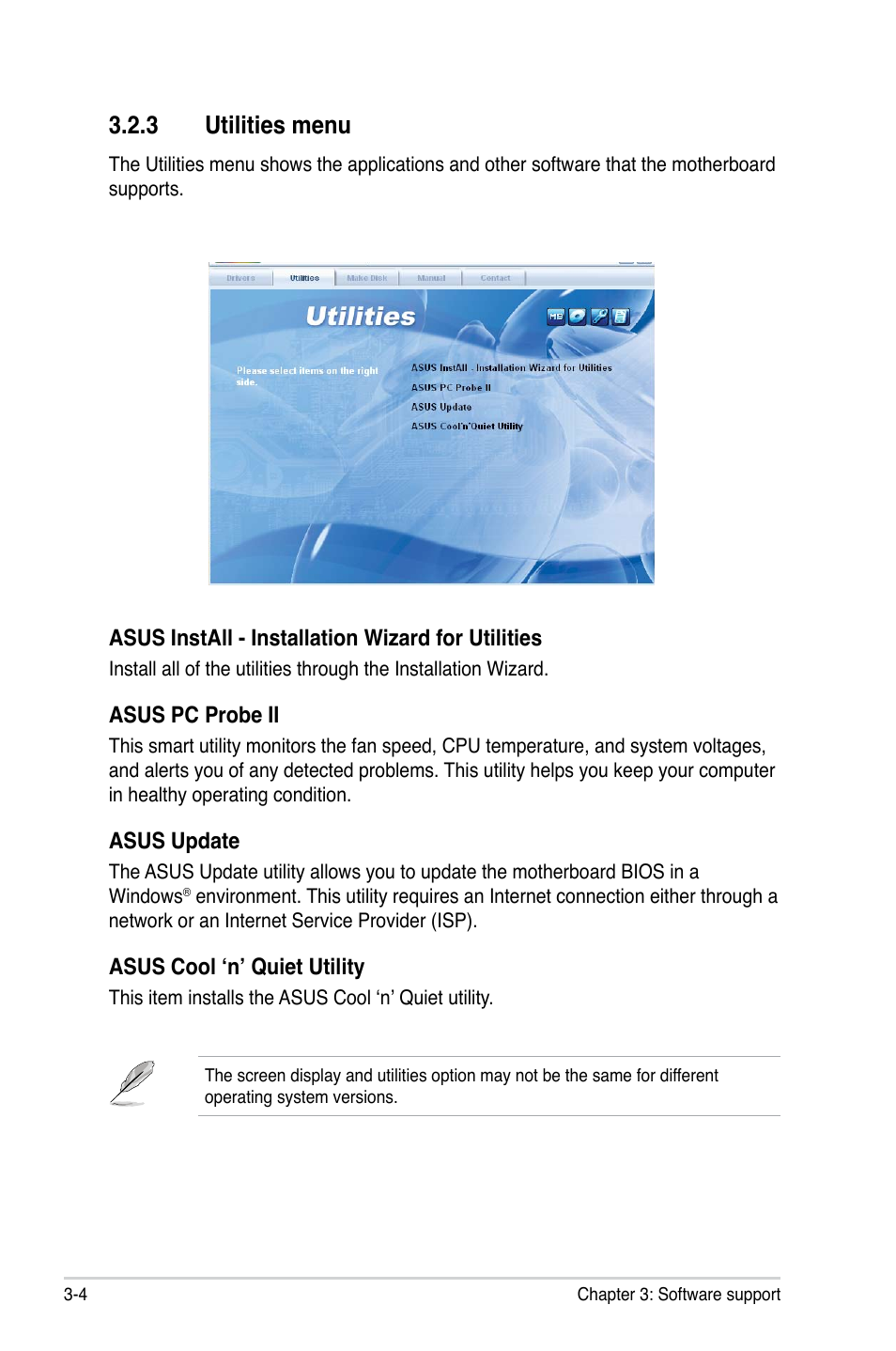 3 utilities menu | Asus M2N-XE User Manual | Page 84 / 90