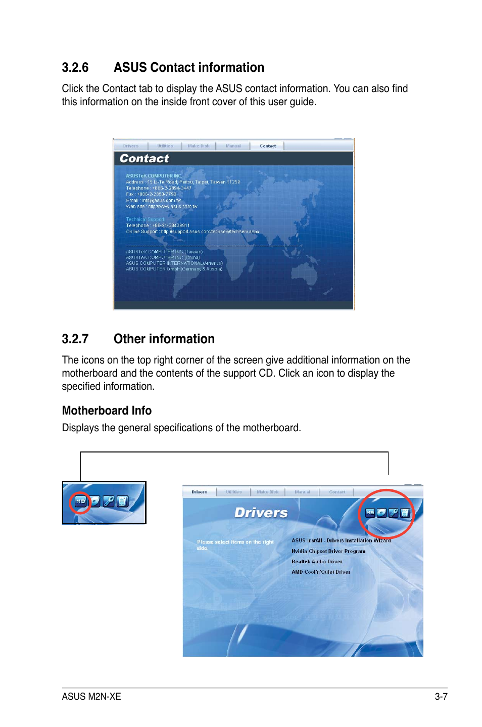 6 asus contact information, 7 other information | Asus M2N-XE User Manual | Page 87 / 90