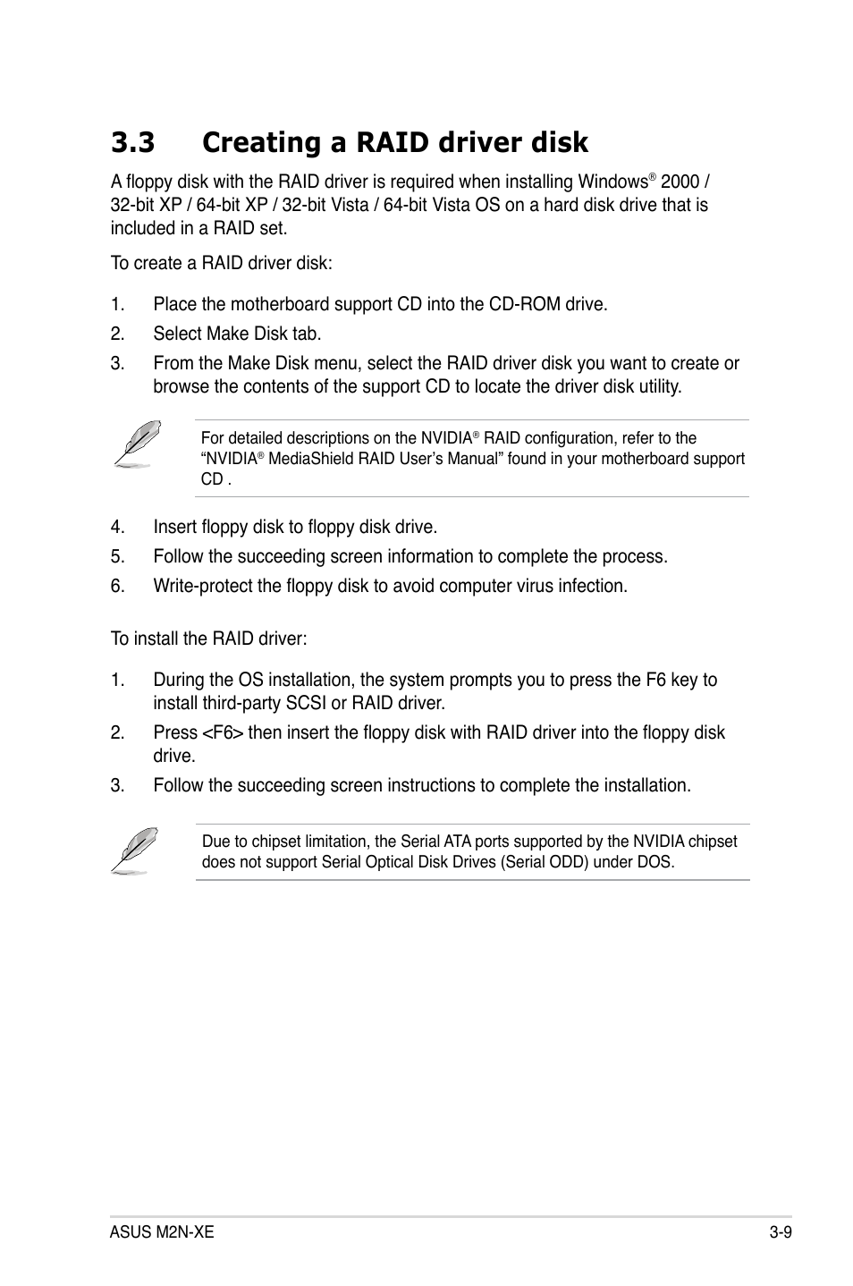 3 creating a raid driver disk | Asus M2N-XE User Manual | Page 89 / 90