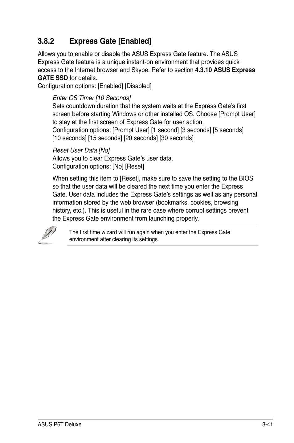 2 express gate [enabled, Express gate -41 | Asus P6T Deluxe User Manual | Page 111 / 196