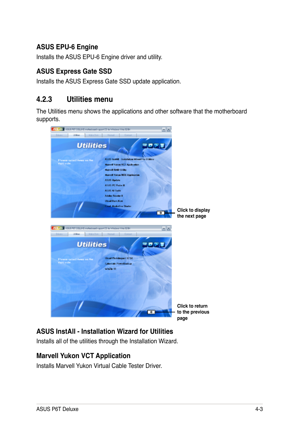 3 utilities menu, Utilities menu -3 | Asus P6T Deluxe User Manual | Page 119 / 196