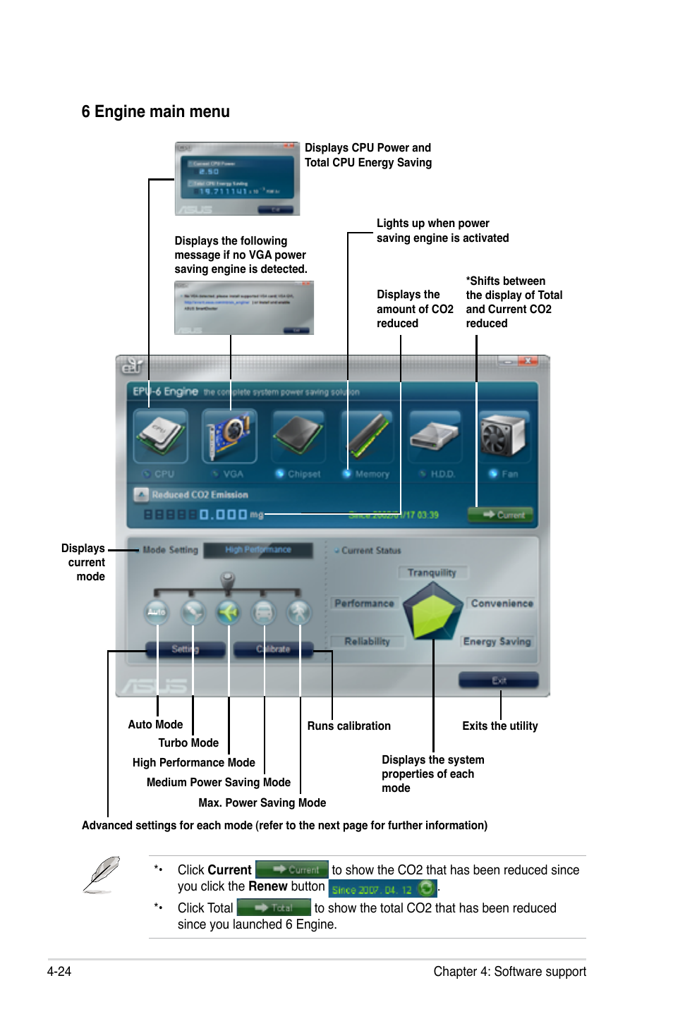 6 engine main menu | Asus P6T Deluxe User Manual | Page 140 / 196