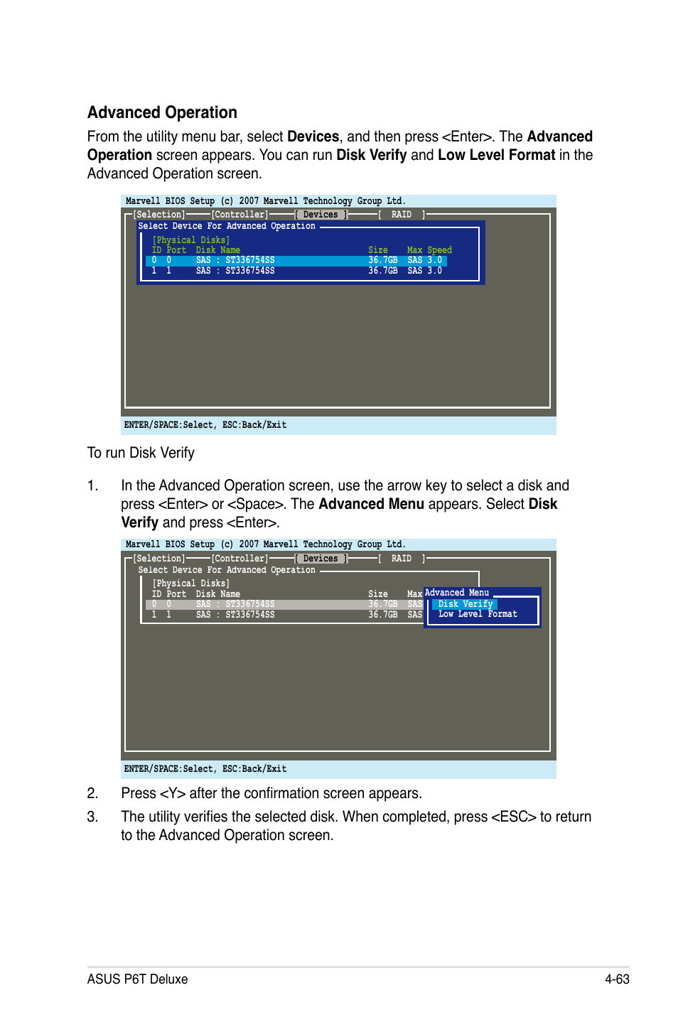 Advanced operation | Asus P6T Deluxe User Manual | Page 179 / 196