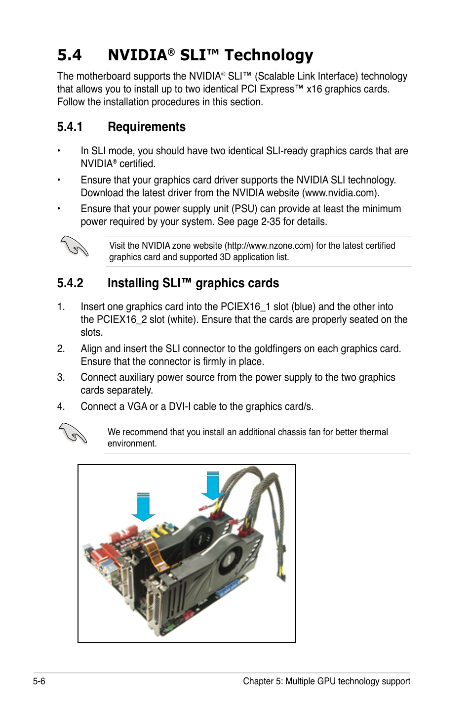 4 nvidia® sli™ technology, 1 requirements, 2 installing sli™ graphics cards | Nvidia, Sli™ technology -6, Requirements -6, Installing sli™ graphics cards -6, 4 nvidia, Sli™ technology | Asus P6T Deluxe User Manual | Page 192 / 196