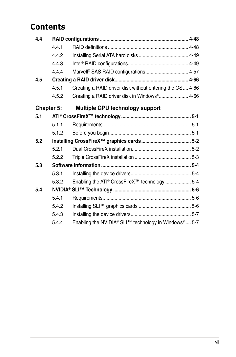 Asus P6T Deluxe User Manual | Page 7 / 196