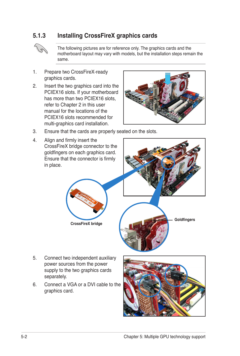 3 installing crossfirex graphics cards | Asus P7P55 WS SUPERCOMPUTER User Manual | Page 146 / 156