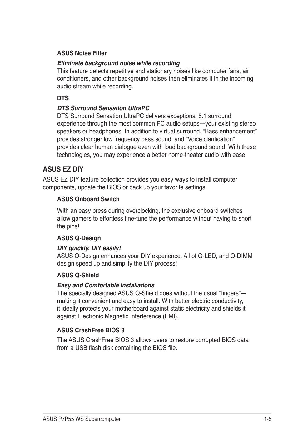 Asus P7P55 WS SUPERCOMPUTER User Manual | Page 21 / 156