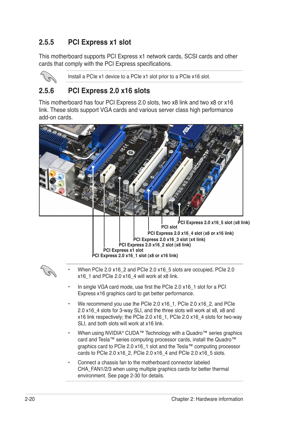 5 pci express x1 slot | Asus P7P55 WS SUPERCOMPUTER User Manual | Page 44 / 156