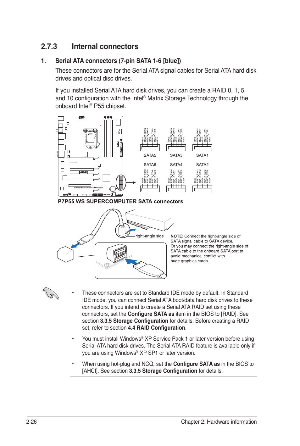 3 internal connectors | Asus P7P55 WS SUPERCOMPUTER User Manual | Page 50 / 156