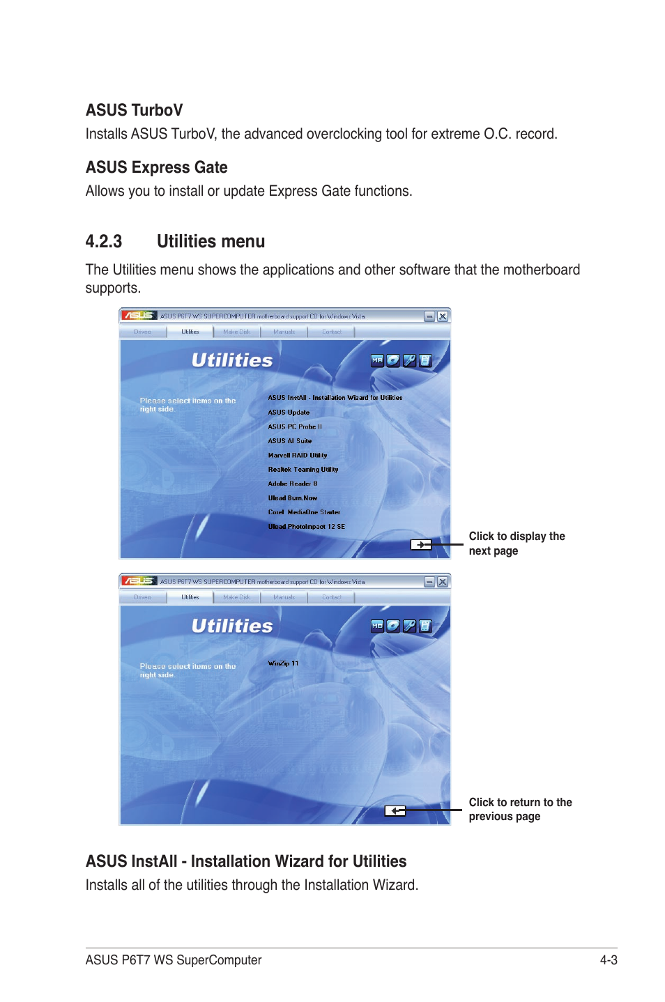 3 utilities menu, Utilities menu -3 | Asus P6T7 WS SuperComputer User Manual | Page 111 / 184