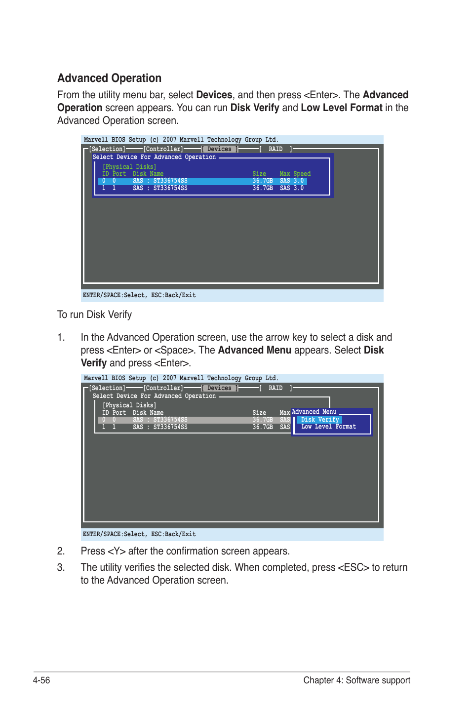 Advanced operation | Asus P6T7 WS SuperComputer User Manual | Page 164 / 184