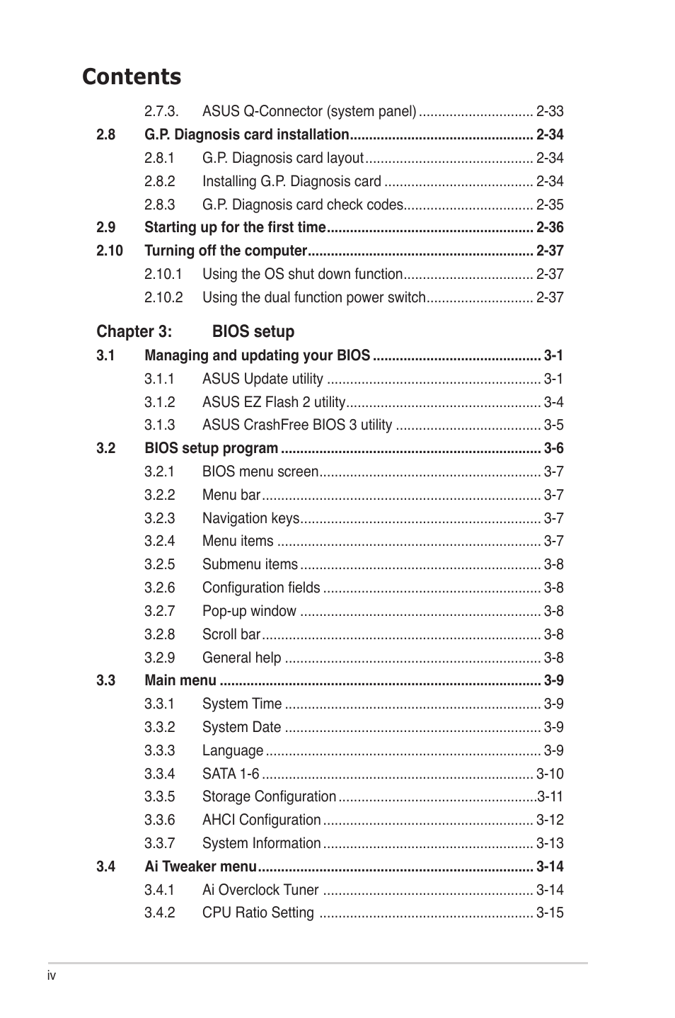 Asus P6T7 WS SuperComputer User Manual | Page 4 / 184
