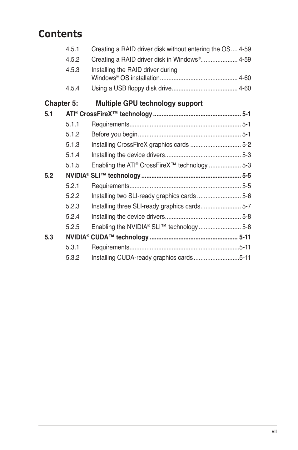 Asus P6T7 WS SuperComputer User Manual | Page 7 / 184