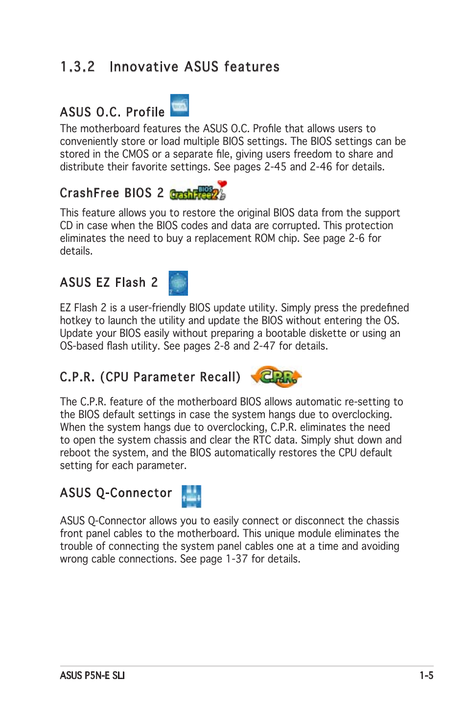 2 innovative asus features | Asus P5N-E SLI User Manual | Page 19 / 122