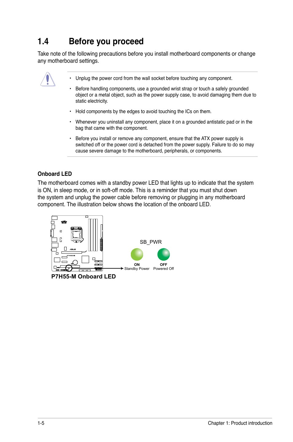 4 before you proceed, Before you proceed -5 | Asus P7H55-M/BR User Manual | Page 17 / 68