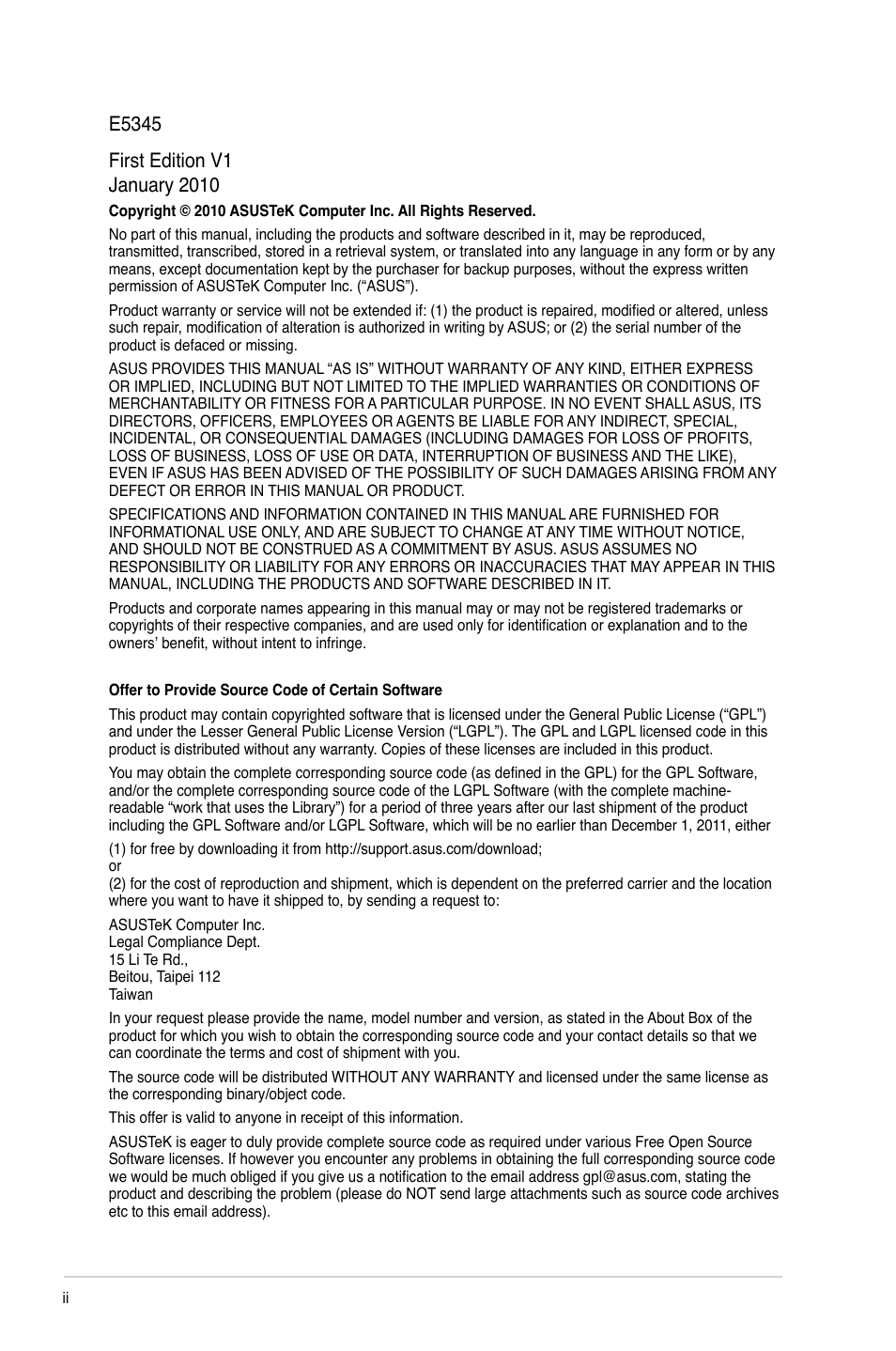 Asus P7H55-M/BR User Manual | Page 2 / 68