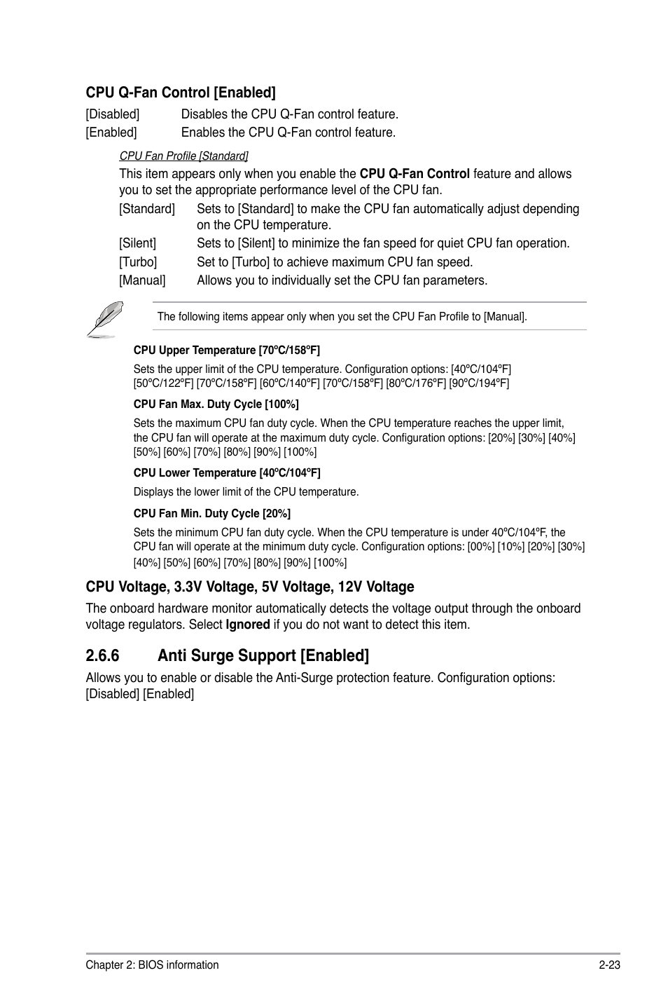 6 anti surge support, Anti surge support -23, 6 anti surge support [enabled | Asus P7H55-M/BR User Manual | Page 63 / 68