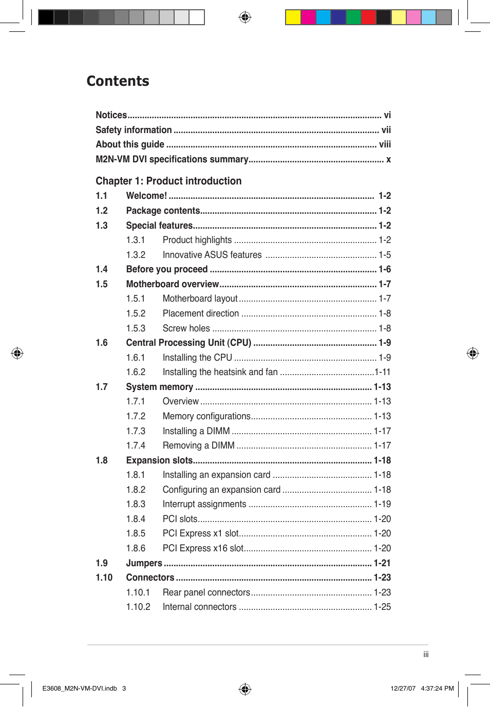 Asus M2N-VM DVI User Manual | Page 3 / 100