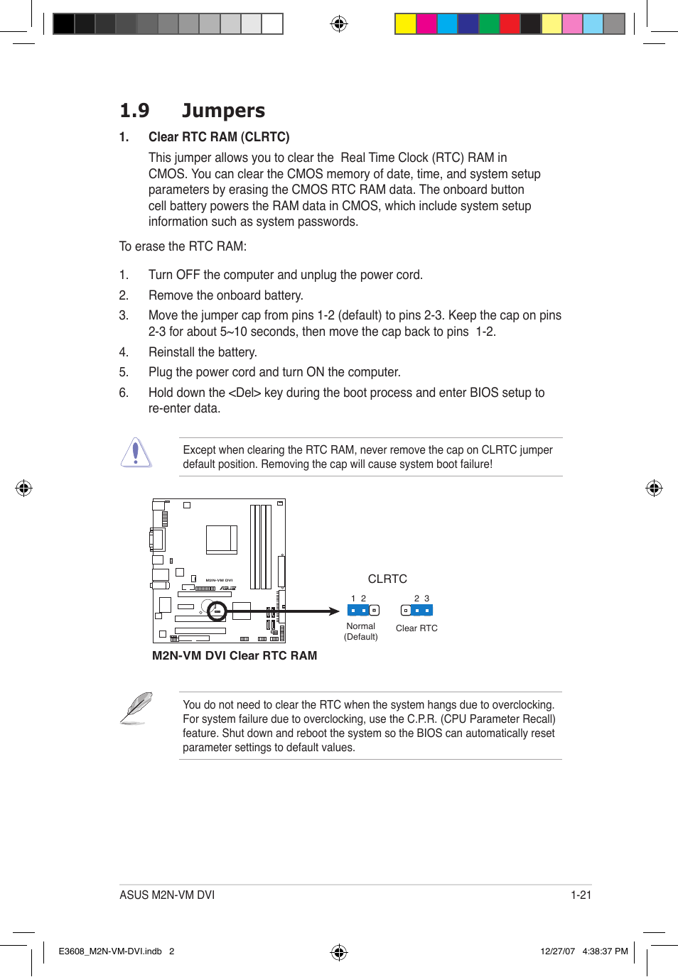 9 jumpers | Asus M2N-VM DVI User Manual | Page 33 / 100