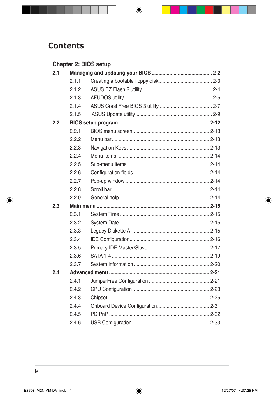 Asus M2N-VM DVI User Manual | Page 4 / 100