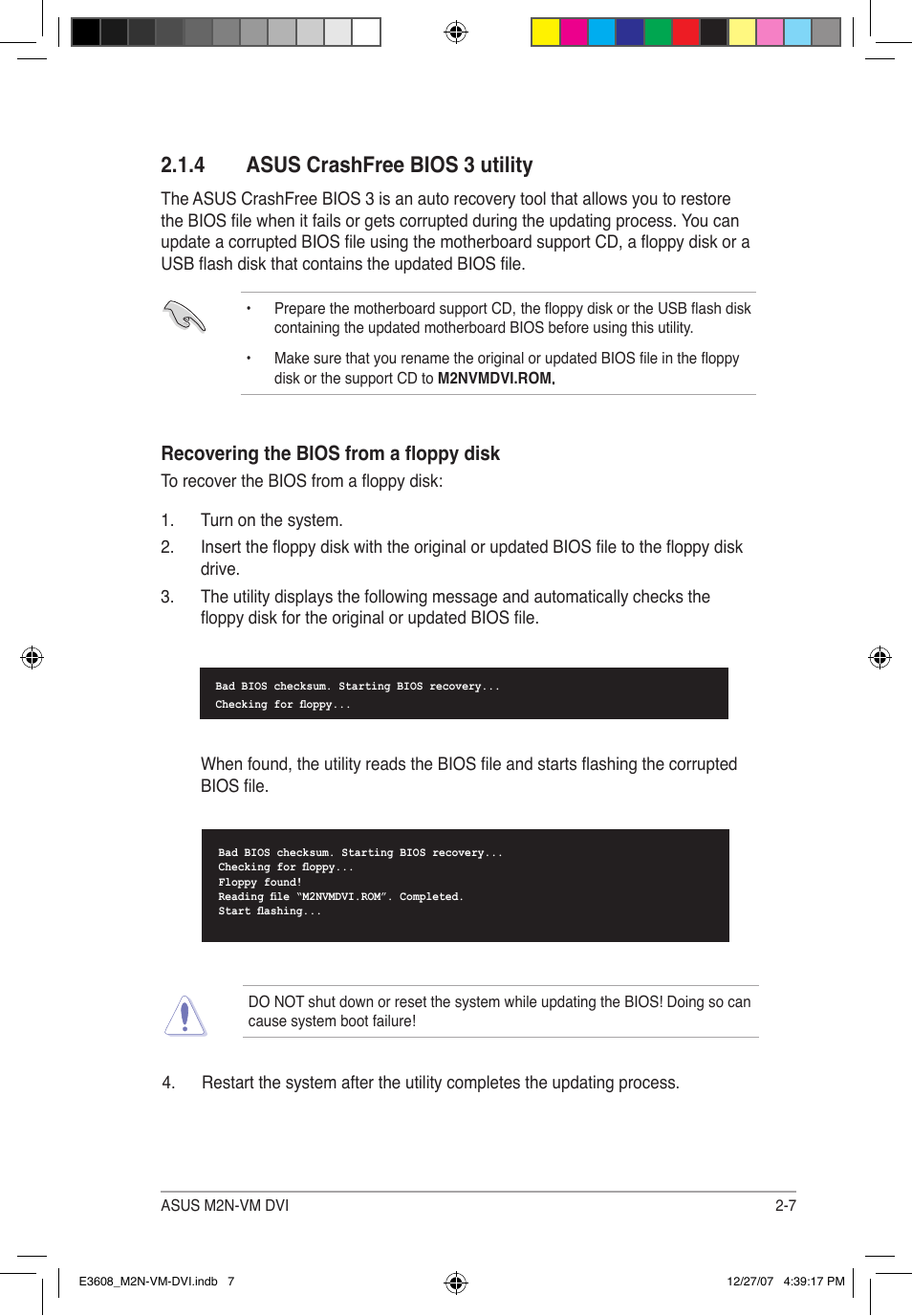 4 asus crashfree bios 3 utility | Asus M2N-VM DVI User Manual | Page 53 / 100