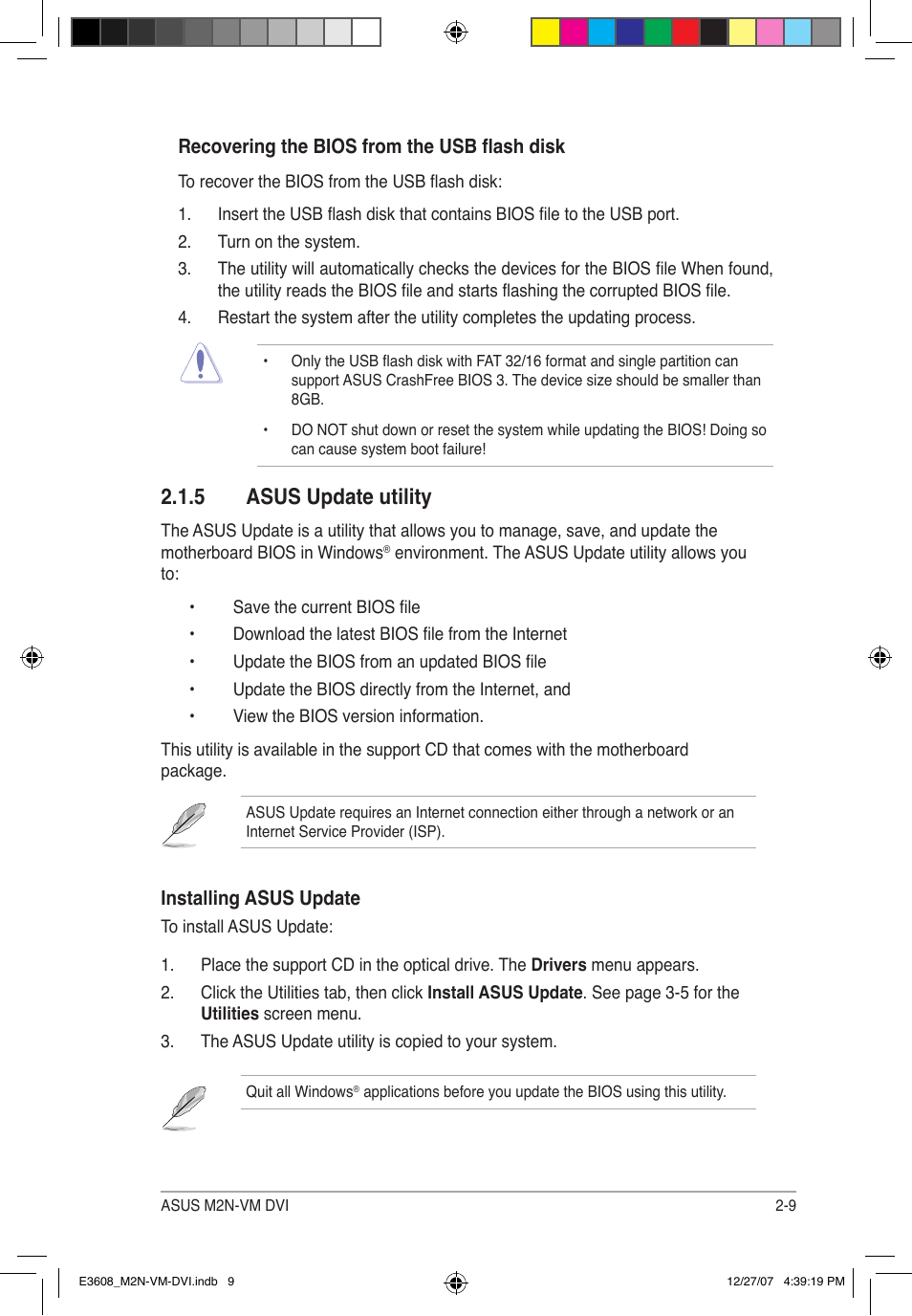 5 asus update utility | Asus M2N-VM DVI User Manual | Page 55 / 100