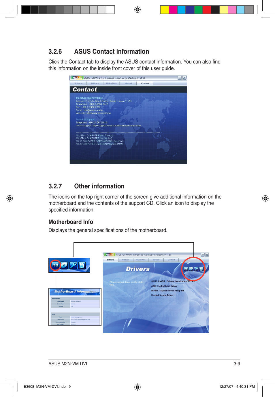 6 asus contact information, 7 other information | Asus M2N-VM DVI User Manual | Page 99 / 100