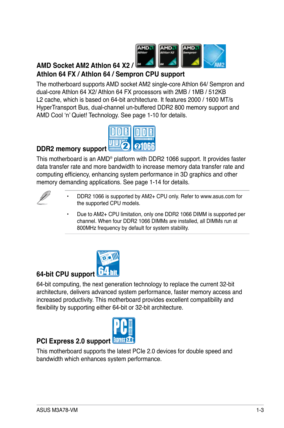 Asus M3A78-VM User Manual | Page 15 / 96