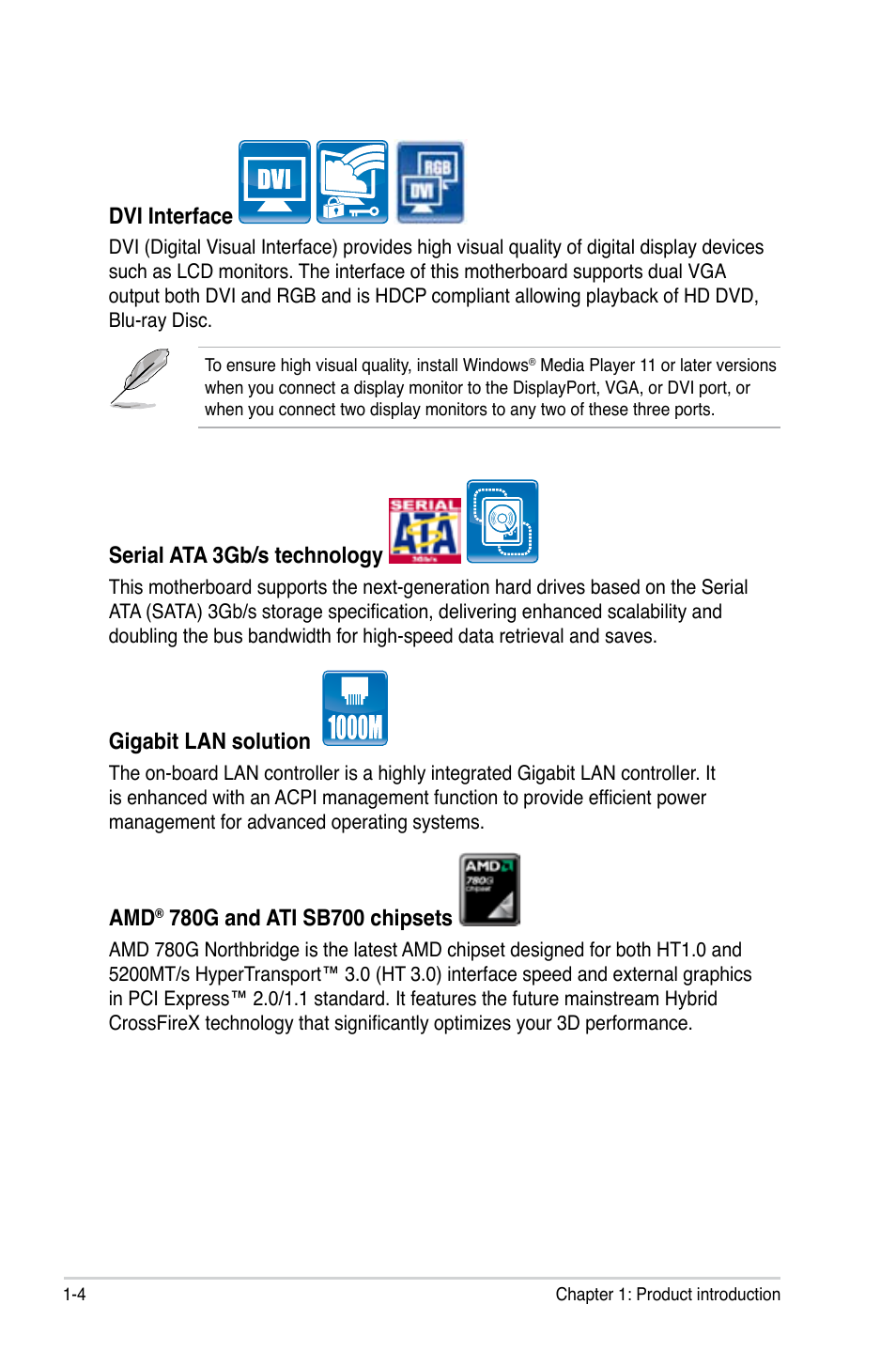 Asus M3A78-VM User Manual | Page 16 / 96