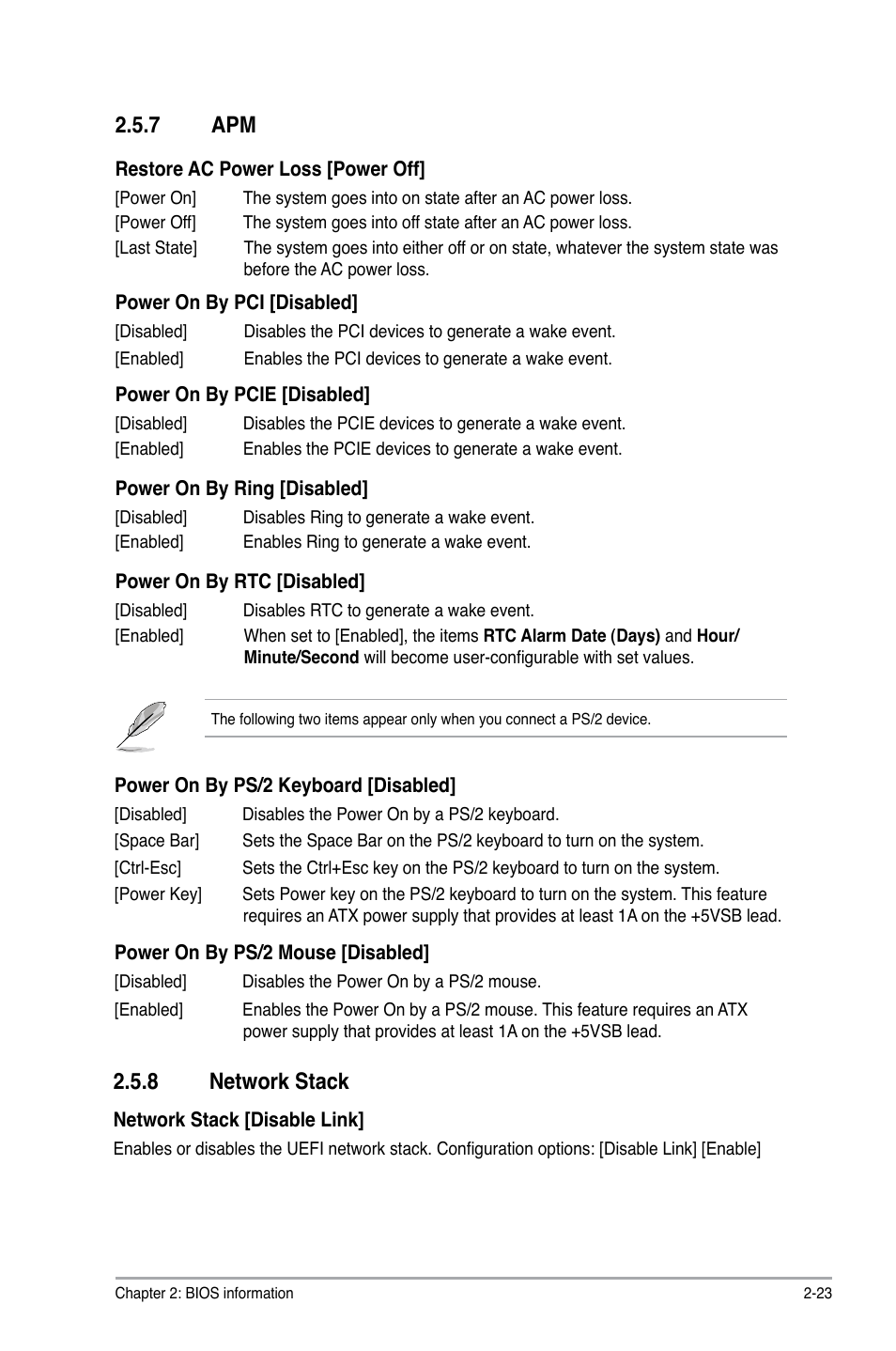 7 apm, 8 network stack, Apm -23 | Network stack -23 | Asus P8H61-M LX2 R2.0 User Manual | Page 61 / 72