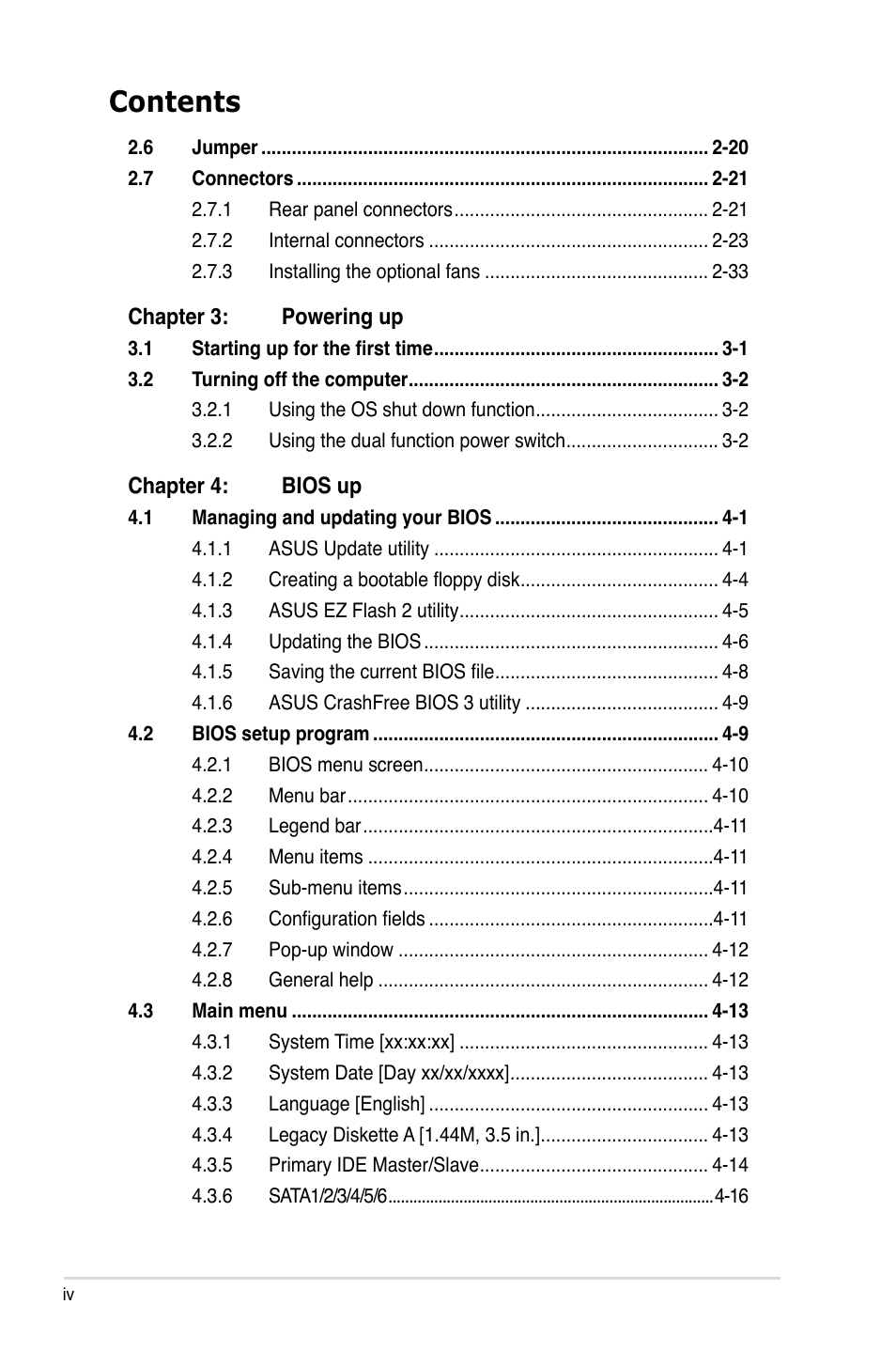 Asus P5N-T Deluxe User Manual | Page 4 / 64