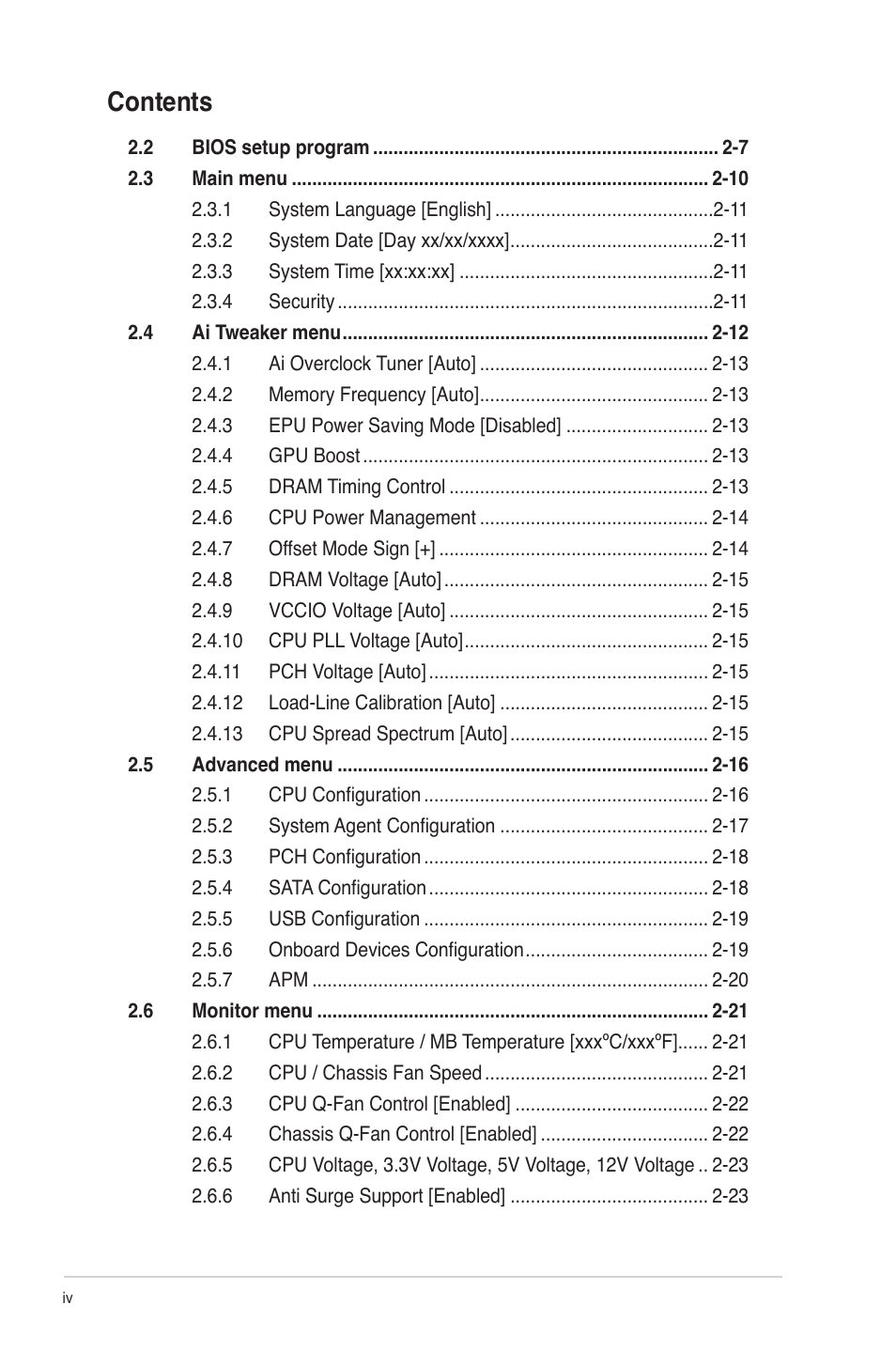 Asus P8H67-I PRO User Manual | Page 4 / 59