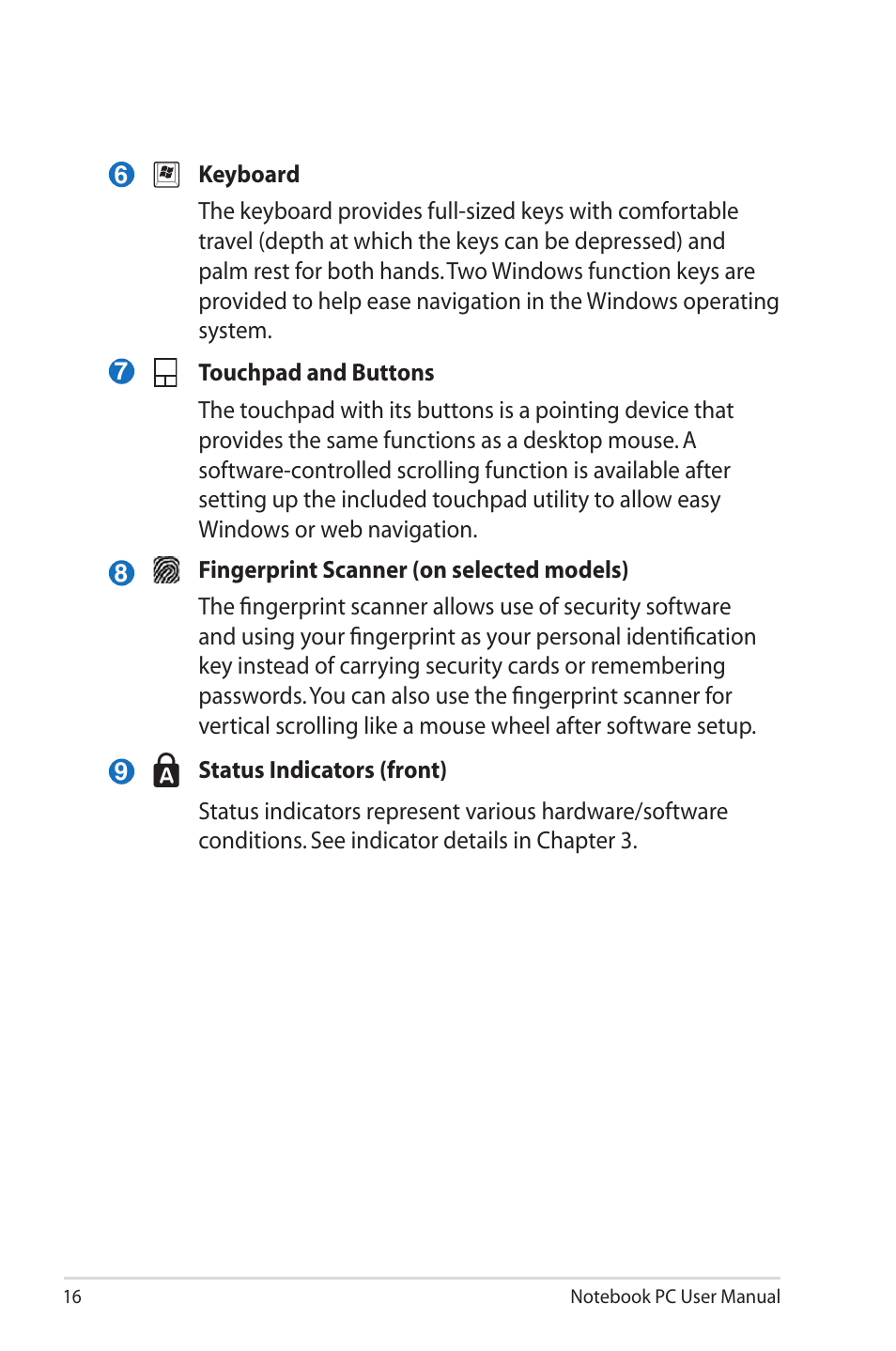 Asus X4MSG User Manual | Page 16 / 100