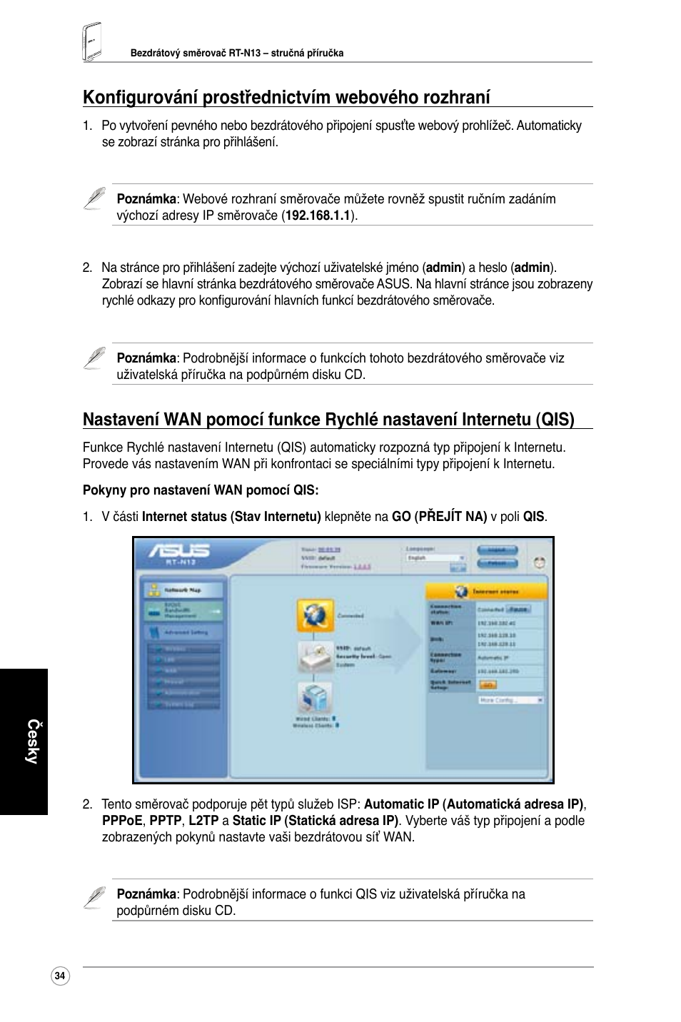 Konfigurování prostřednictvím webového rozhraní | Asus RT-N13 User Manual | Page 36 / 65