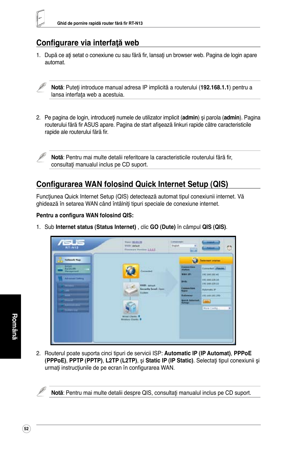 Configurare via interfaţă web | Asus RT-N13 User Manual | Page 54 / 65